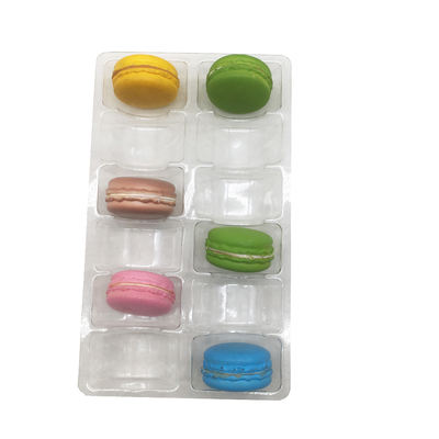 Sắp xếp 2X6 một mảnh 12 gói Khay Macaron bằng nhựa trong suốt Khay chèn nhựa