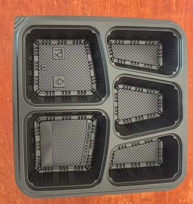Fast food boxes, 5-grid PP disposable fast food boxes, 5-grid PP fast food boxes, 5-grid fast food containers