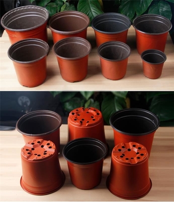 Thiết kế mới 3 Inch Plastic Nursery Pot Soft Brown Color Plastic Flower Pot