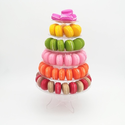 6 tầng lớp Macaron Tower 10 tầng Macaron Tower Stand với đáy Acrylic