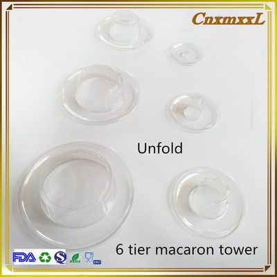 6 tầng lớp Macaron Tower 10 tầng Macaron Tower Stand với đáy Acrylic