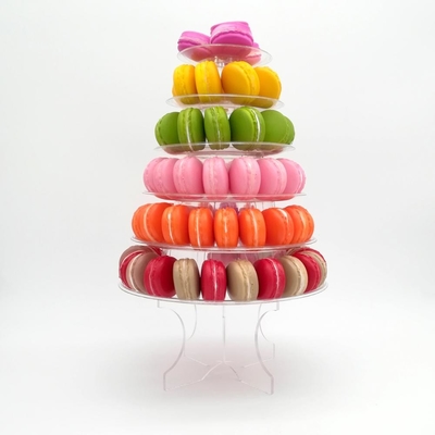 6 tầng lớp Macaron Tower 10 tầng Macaron Tower Stand với đáy Acrylic