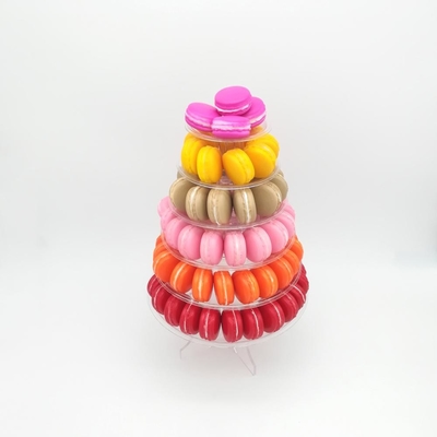 6 tầng lớp Macaron Tower 10 tầng Macaron Tower Stand với đáy Acrylic