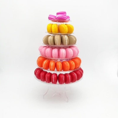 6 tầng lớp Macaron Tower 10 tầng Macaron Tower Stand với đáy Acrylic