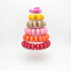 6 tầng lớp Macaron Tower 10 tầng Macaron Tower Stand với đáy Acrylic