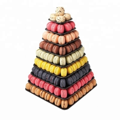 9 Tier Plastic Square Macaron Tower Stand Display Đối với đóng gói thực phẩm ăn uống Pháp