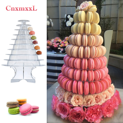 Super 10 Tier Macaron Blister Tower Stand Packaging với Acrylic