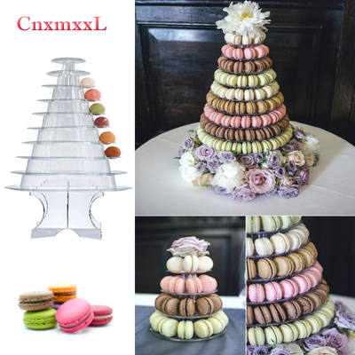 Super WOW 10 Tier Macaron Blister Tower Stand Packaging với Acrylic