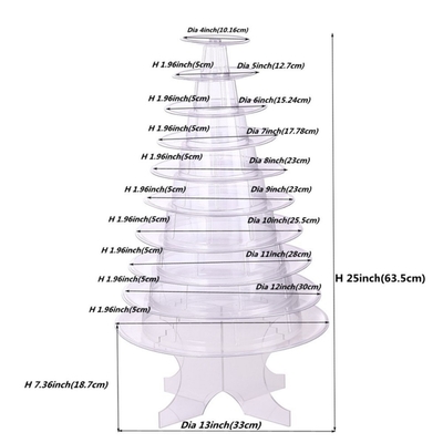 Super WOW 10 Tier Macaron Blister Tower Stand Packaging với Acrylic