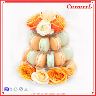 Glossy Lamination 4 Layer Macaroon Tower With 47pcs Macarons