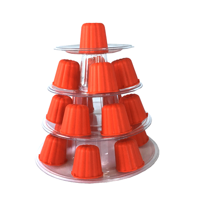 Clear 4 Tier Canele Display Stand For Cake Shop Bakery (Tạm dịch: