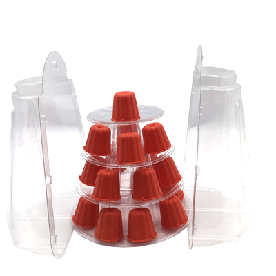 Mini Clear Plastic 4 Tiers Canele Tower Stand For Display Canele / Macaron Và trang trí bánh