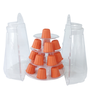 Mini Clear Plastic 4 Tiers Canele Tower Stand For Display Canele / Macaron Và trang trí bánh