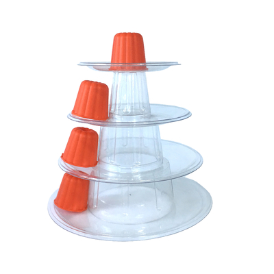 Mini Clear Plastic 4 Tiers Canele Tower Stand For Display Canele / Macaron Và trang trí bánh