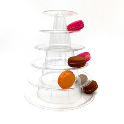 Mini Clear Plastic 4 Tiers Canele Tower Stand For Display Canele / Macaron Và trang trí bánh