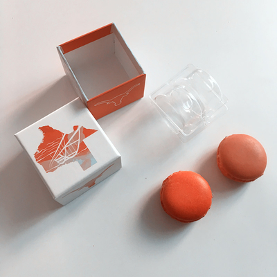 2 PC Macaron in giấy hộp quà đóng gói Macaron hiển thị với khay bên trong