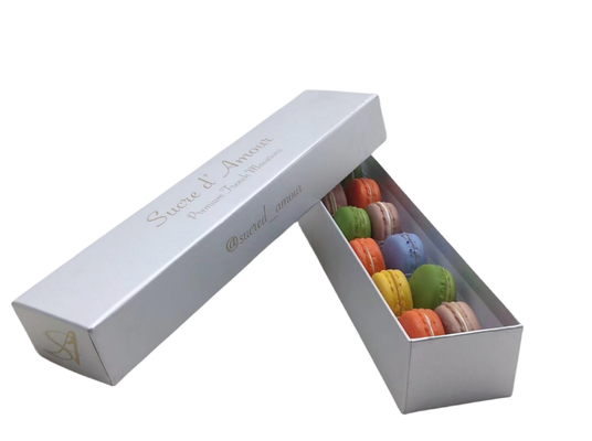 Hộp quà màu kẹo Clamshell Macaron Băng trắng Bao bì Hộp quà tùy chỉnh