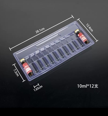 Thẻ 10ml Ampoule Liquid để uống Thẻ chân dung trong suốt PET, gói 5, gói 10, gói 12