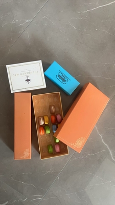 Hộp giấy đóng gói bánh vuông Macaron Doughnut Mousse Món tráng miệng nướng Bánh trắng giấy giấy giấy giấy sô cô la Macaron Box