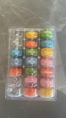 Bốn giác 21 pallet Bao bì nhựa Macaron Tray tùy chỉnh