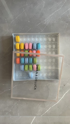 Macaron 60 Transparent Macaron Tray Packaging Hộp làm bằng tay