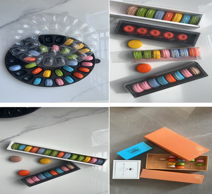 33-Grain Macaron hộp nhựa Macaron Tray thiết kế tùy chỉnh minh bạch