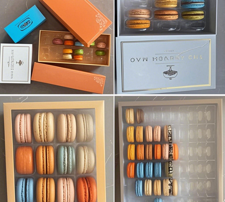 Macaron Bao bì vỏ trên và dưới trong suốt Hộp quà Vỏ trên và dưới Bao bì vỏ trên và dưới Sôcôla Vỏ trên và dưới Bao bì vỏ trên và dưới Macaron Thẻ nhựa
