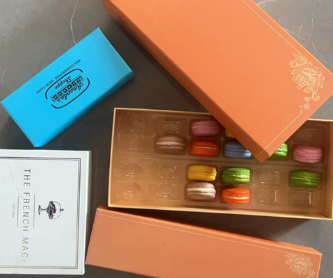 40 miếng Macaron hộp đóng gói bánh quy Hàn Quốc nướng tuyết rõ ràng giòn sô cô la kem bánh quy hộp quà nhỏ