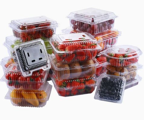 Customizable Recyclable PET Fruit Packaging Box with Heat Sealing for Tomatoes and Produce