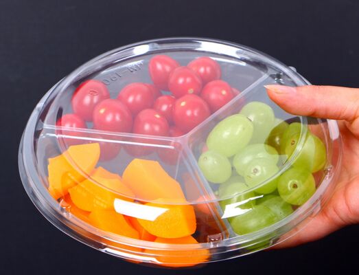 Hộp đóng gói trái cây PET tái chế được thiết kế tùy chỉnh với niêm phong nhiệt cho cà chua và nho