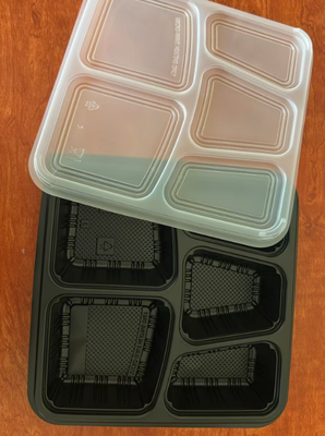 Fast food boxes, 5-piece disposable fast food boxes, PP fast food boxes, 5-piece fast food boxes