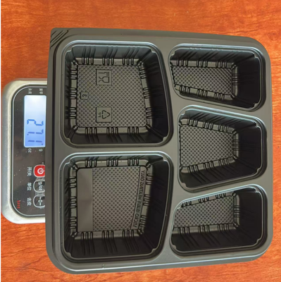 Fast food boxes, 5-grid PP disposable fast food boxes, 5-grid PP fast food boxes, 5-grid fast food containers