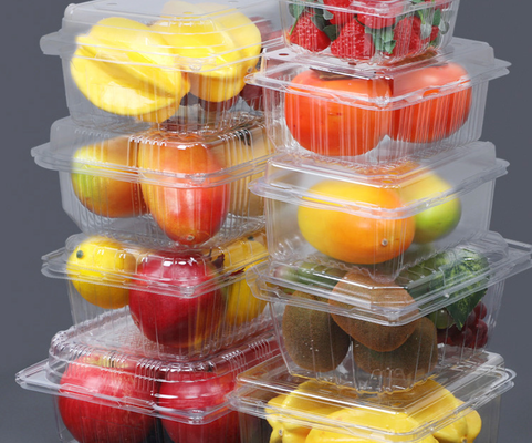 Single-use fresh fruit packaging tray, golden packaging box, food-grade PET, supermarket strawberry and cherry packaging