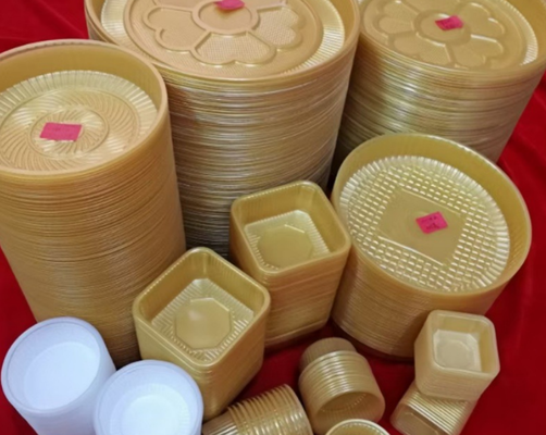 Hộp đóng gói PET tái chế có thể tùy chỉnh với niêm phong nhiệt cho macaron và bánh