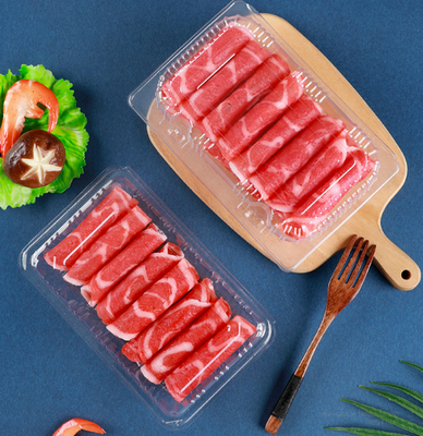 Bao bì trên khay trái cây, hộp đóng gói thịt, hộp đóng gói rau, khay cây trồng, nồi hoa nhựa, hộp thức ăn nhanh, cũng như hộp PVC, PP, PET trong suốt và hộp in.