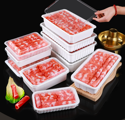 Thang trái cây, hộp đóng gói thịt, hộp đóng gói rau quả, khay cây trồng, nồi hoa nhựa, hộp thức ăn nhanh, cũng như hộp PVC, PP, PET trong suốt và hộp in.