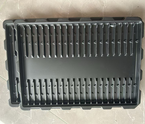 Vỉ đóng gói chống tĩnh điện màu đen PS 40 ô 63*14*15 cho bảng mạch và trưng bày trang sức